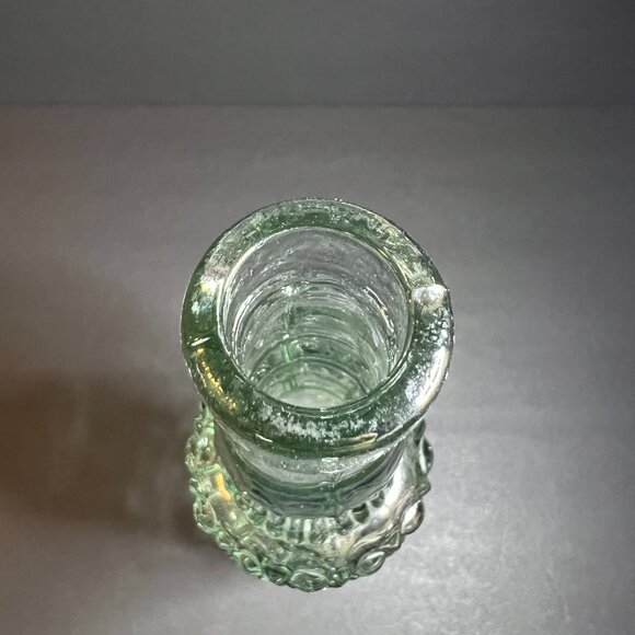 Vintage Recycled Decorative Green Ornate Glass Olive Oil Bottle w/ Cork 13.25" - Picture 7 of 8